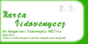 marta vidovenyecz business card